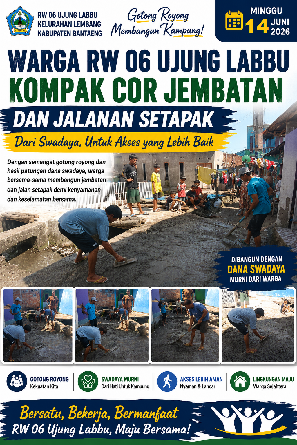 Jembatan dan Jalan Setapak Dibangun dari Semangat Kebersamaan: Warga RW 06 Ujung Labbu Bergerak dengan Swadaya